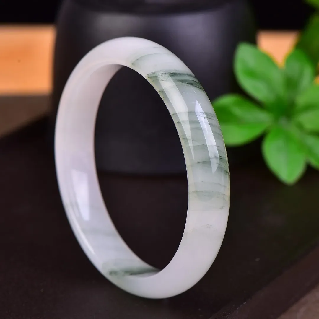 

100%Golden Jade Tianshan Cui Bracelet Fashion Floating Flower Ladies Tennis Bracelet Jewelry Accessories for Mom Girlfriend Gift