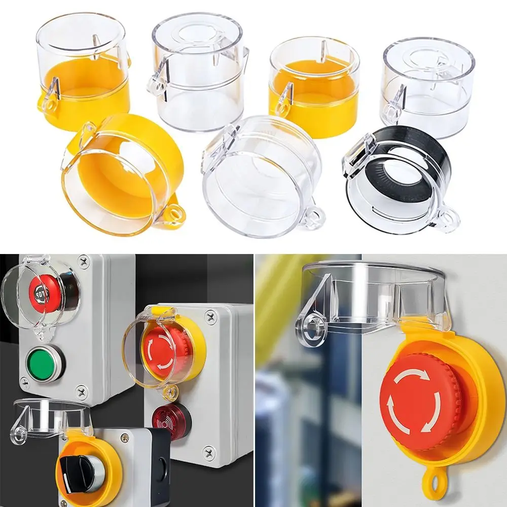 1Pcs 16/22/25/30/42mm Emergency Stop Button Cover Waterproof Transparent Flip Cover Push Button Switch Protective Cover