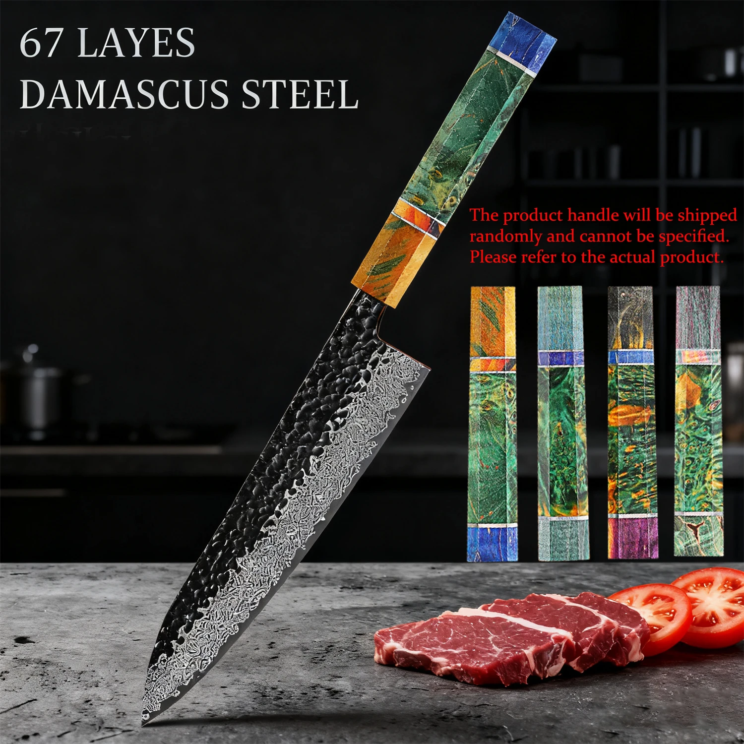 

67 Layer Damascus Steel Chef Knife Kitchen Knife Meat Fish Cooking Tools Slicing Knife Utility Knife Cooking knife Kitchen Stuff