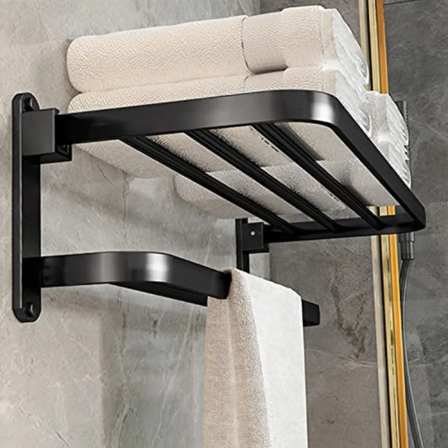 

Bathroom Lavatory Towel Rack with Two Towel Bars- Towel Holder with Shelf BZ5-A