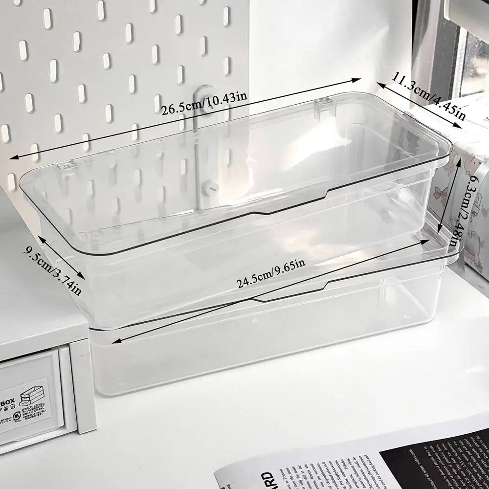 Transparent Flip Cover Idol Photo Storage Case Acrylic Clear Storage Organizer Box Kpop Photocards Collection Desktop Organizer