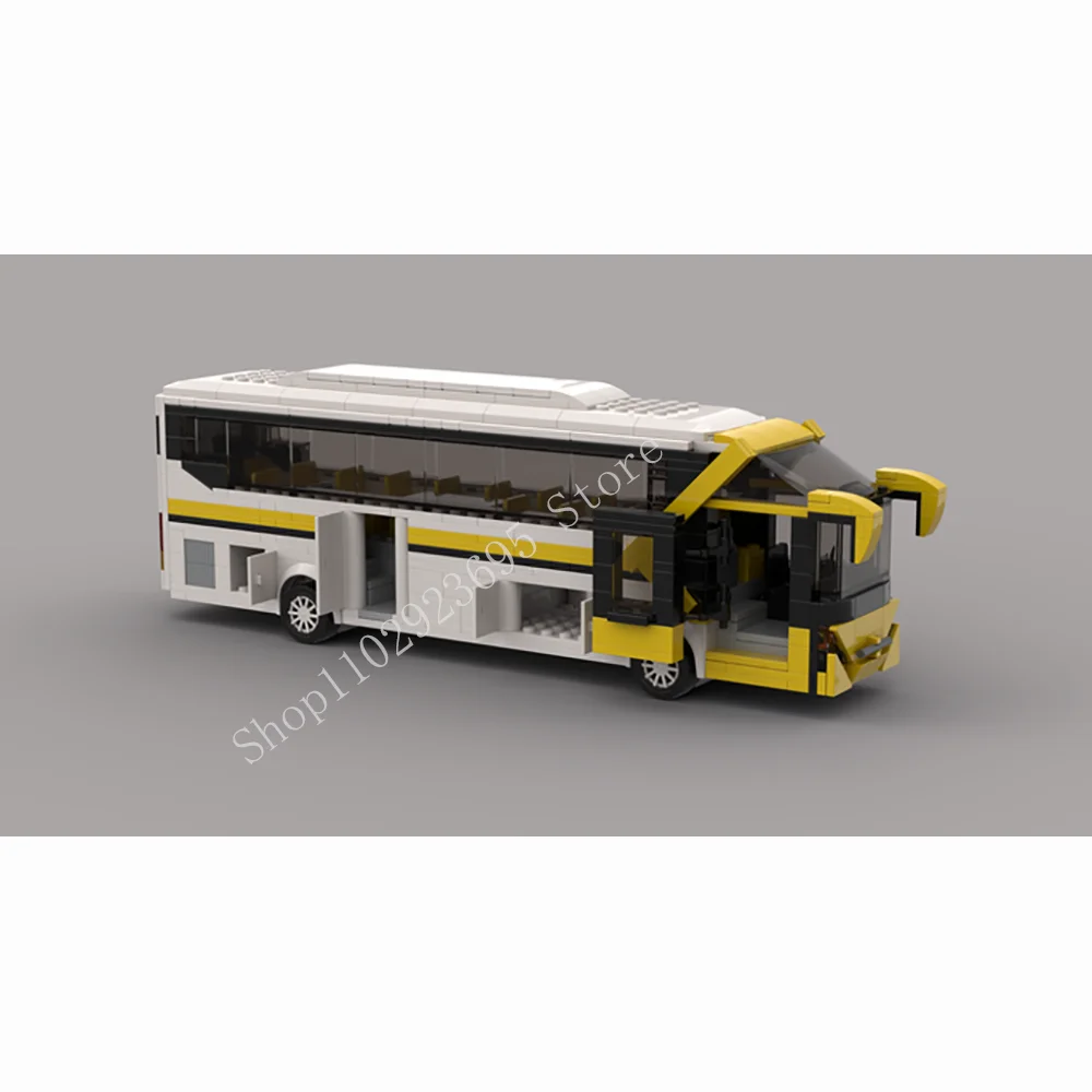 590PCS MOC Speed Champions City Coach Bus Model Building Blocks Technology Bricks DIY Creative Assembly Kids Toys Holiday Gifts