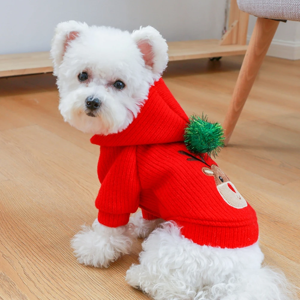 Christmas Dog Dress Santa Claus Dog Skirt Xmas Puppy Costume Christmas Outfit Dog Girls Winter Clothes Red Skirt Hoodies