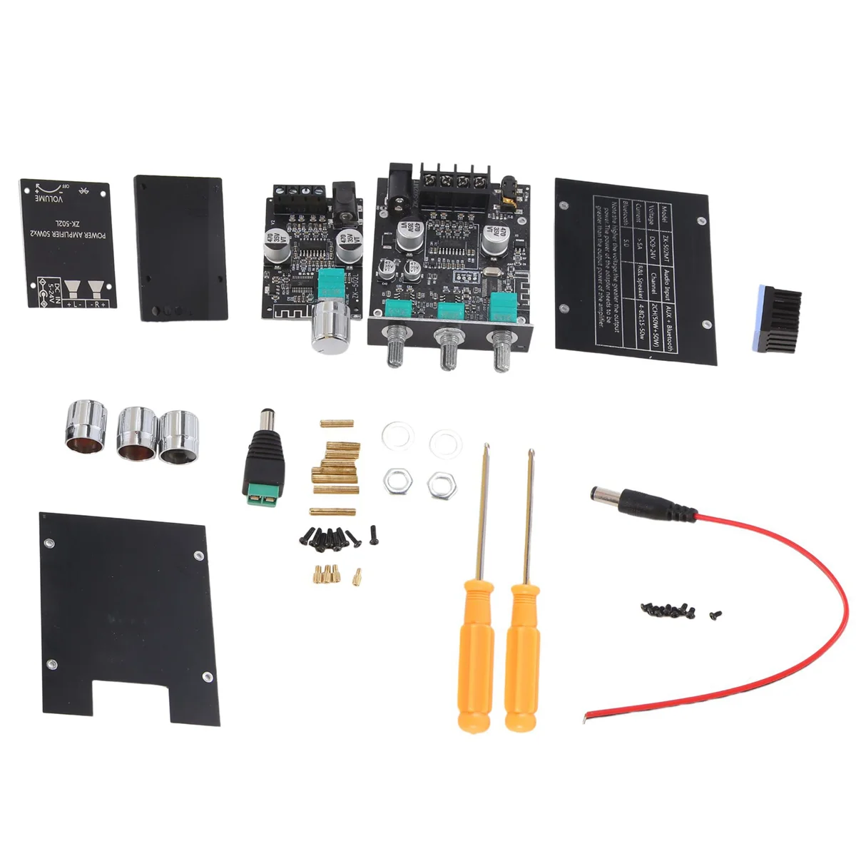 ZK-502MT 502L Bluetooth Amplifier Board 2.0 Channel High Power Audio Stereo Amplifier Board 2x50W Bass Sound AMP