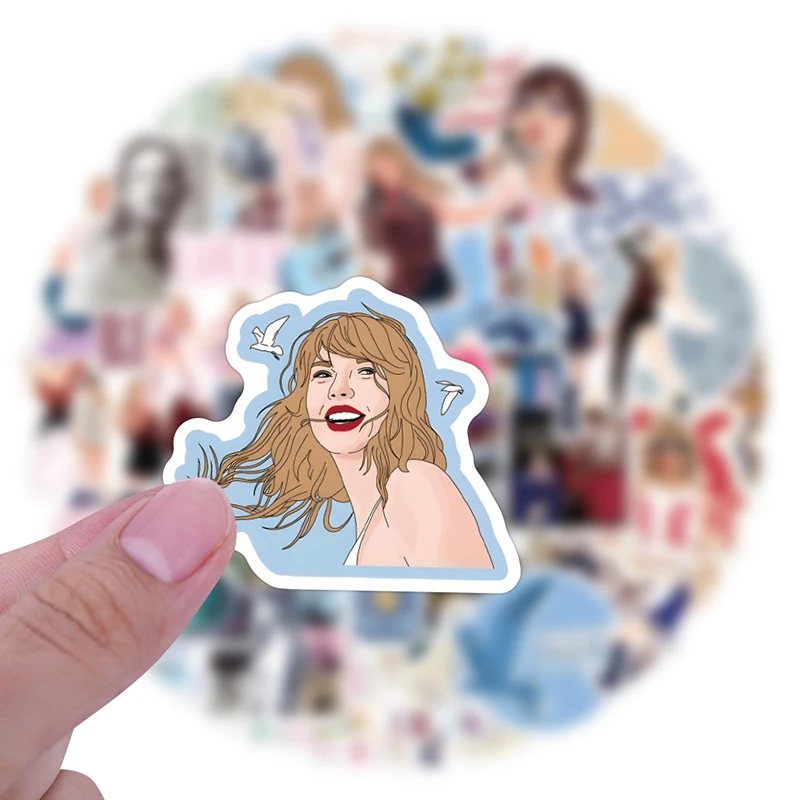 50PCS Hot Sales Singer Star Stickers Personality Graffiti Taylor Swift Phone Shell Water Cup Guitar Waterproof Sticker