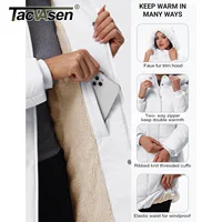 TACVASEN Womens Sherpa Lined Winter Coat Windproof Mid-Length Quilted Puffer Jacket Warm Parka Coat with Detachable Fur Hood 4