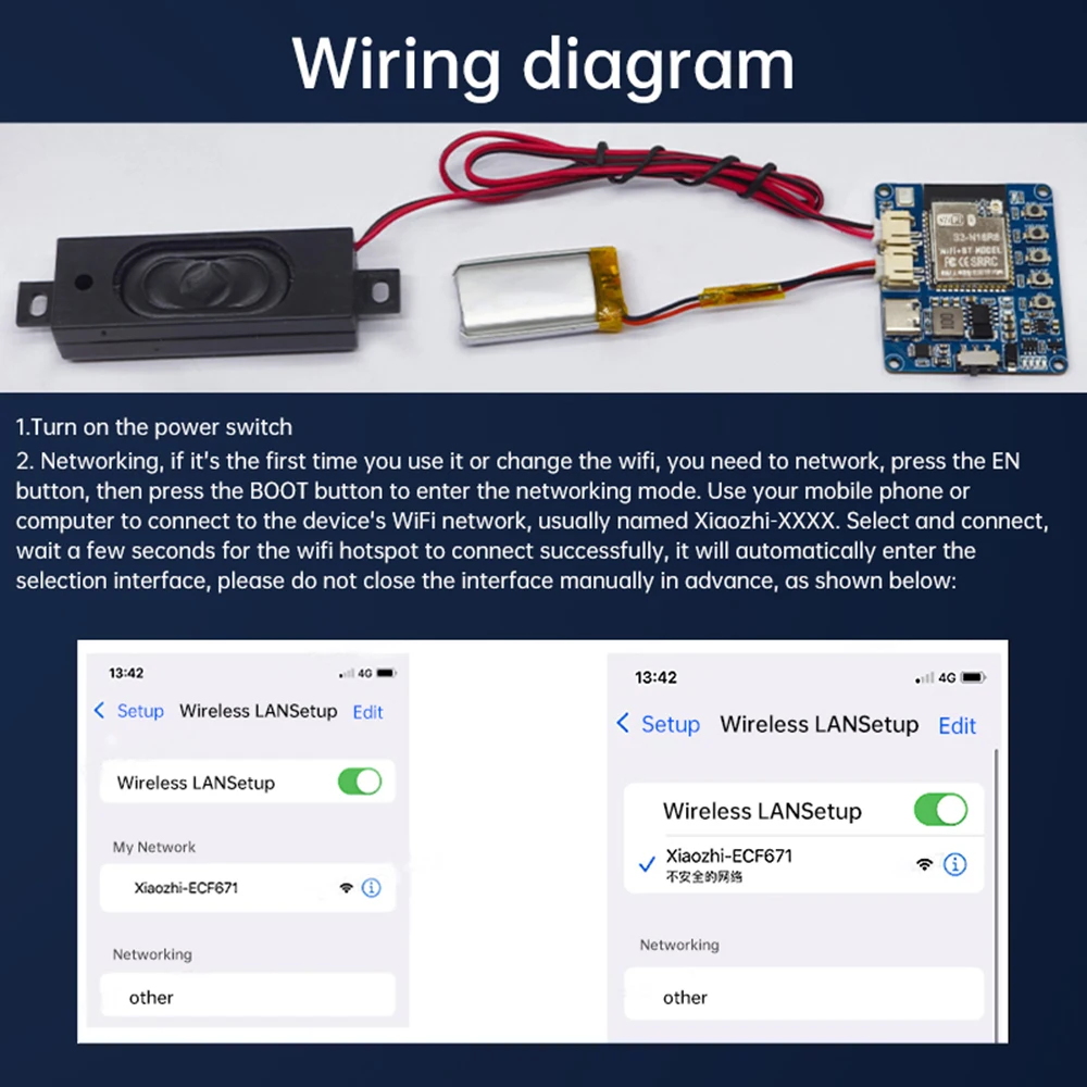 ESP32-S3 Sprachchat-Modul TP5400 Batterie Xiaozhi KI-Künstliche-Intelligenz-Entwicklungsboard unterstützt DeepSeek Großmodell – Detail 13