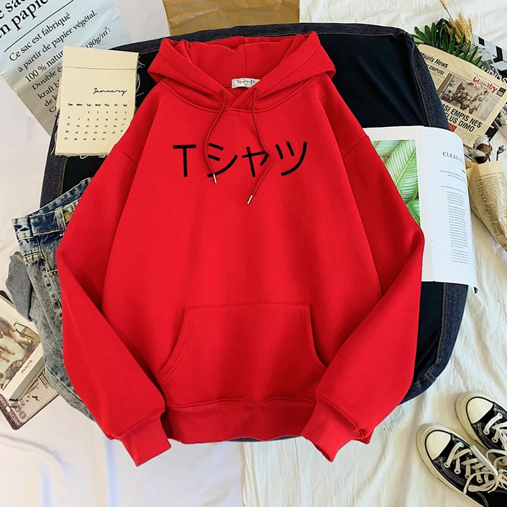 تي شيرت ياباني مثير للاهتمام بتصميم مطبوع بلوفر عصري وفردي ملابس الشارع بغطاء للرأس دافئ لخريف وشتاء #2