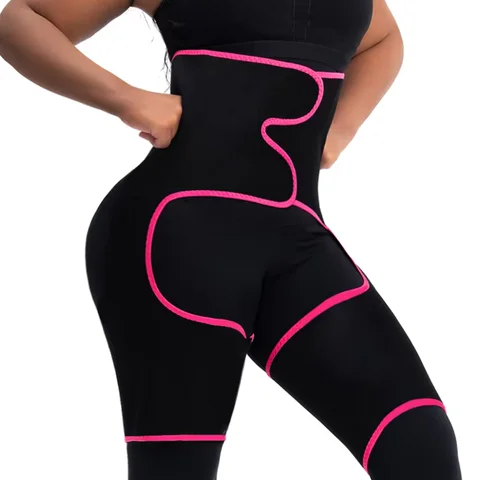 3 in 1 Waist Trainer Hot Thermal Sauna Shapewear Fat Burning Sweat Thigh Trimmer Body Shaper Weight Loss Butt Lift Workout Belts