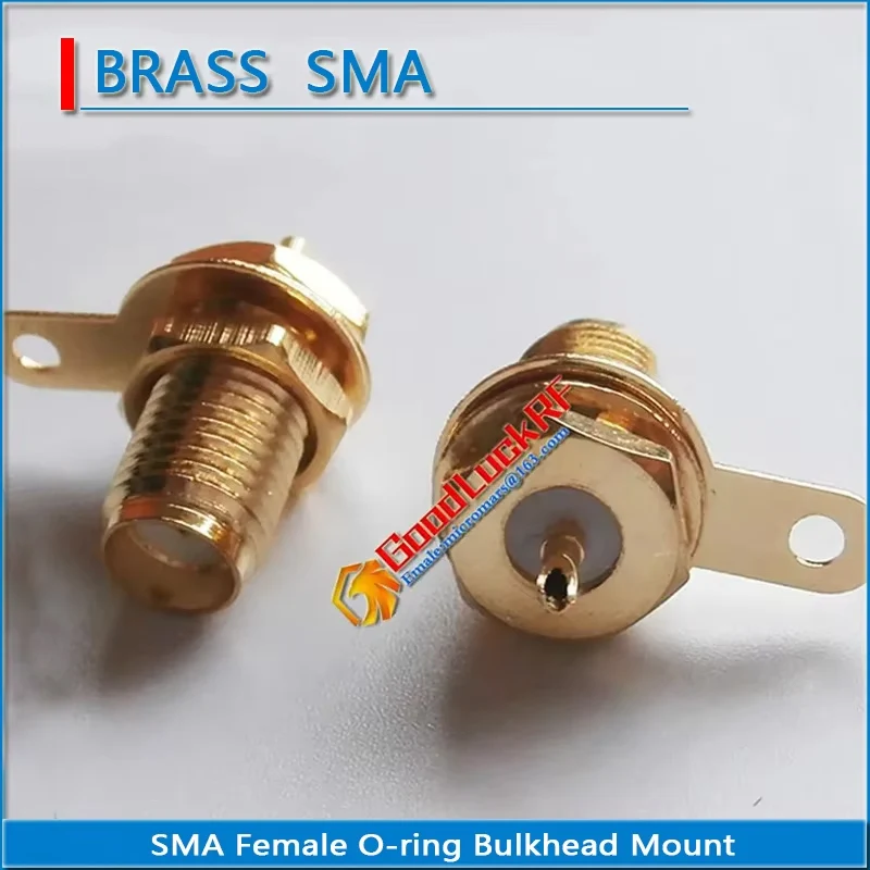 

SMA Female Jack With O-ring Bulkhead Mount Panel Deck Nut handle Solder Coaxial 50ohm Copper Gold plated RF Connector Socket
