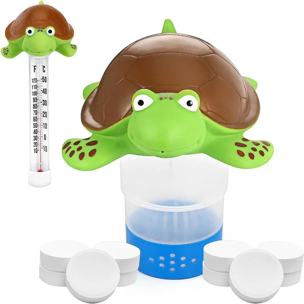 New Durable Pool Floater Creative Adjustable Floating Chlorine Dispenser Cute Turtle Design Tablet Floater Swimming Pool