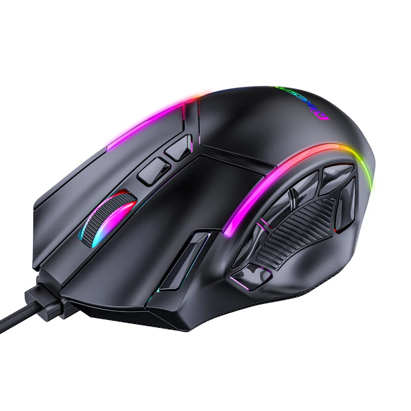 X15 Wired Gaming Mouse RGB Backlit 12 Keys Macro Programmable 12800DPI Ergonomic Mouse with Adjustable Weights