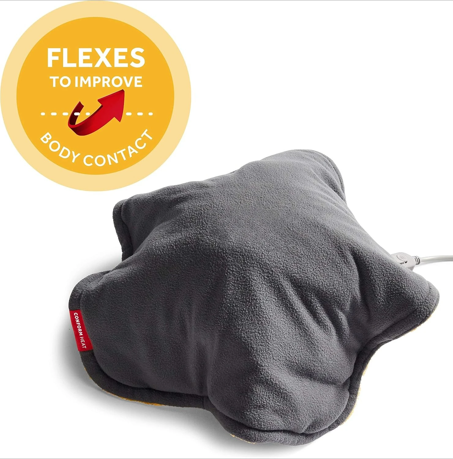 Heating Pad 14x14, Lightly Weighted Flexible Design, XpressHeat Technology Machine Washable Grey