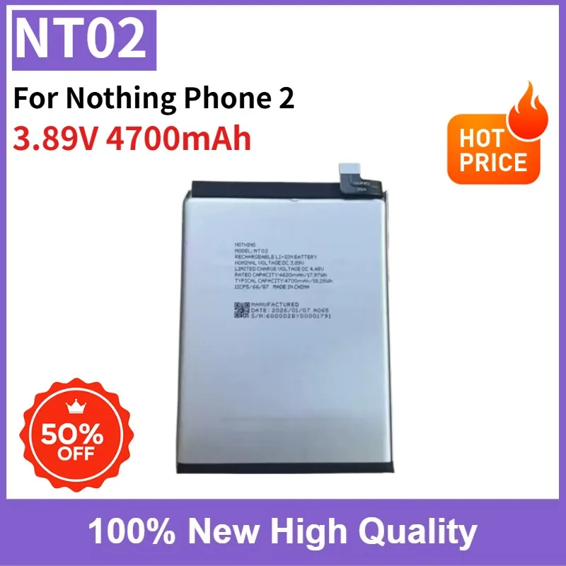 Fast Shipping NT02 4700mAh Phone Battery for Nothing Phone 2 Safe and Reliable
