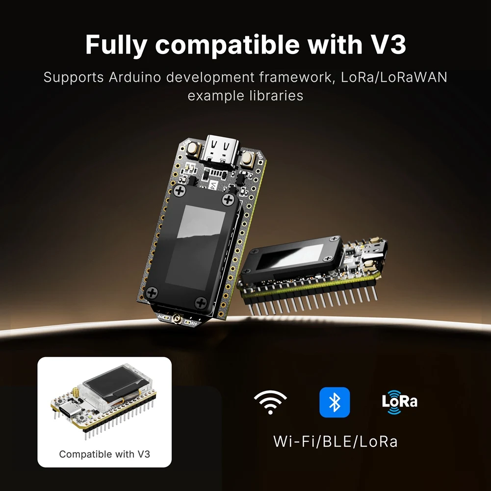 AAAEL-ESP32 Lora 32 V4 SX1262 0.96Inch OLED Solar Powered Dev-Board For Mesh Network Wifi Lora BLE Low Power Meshtastic