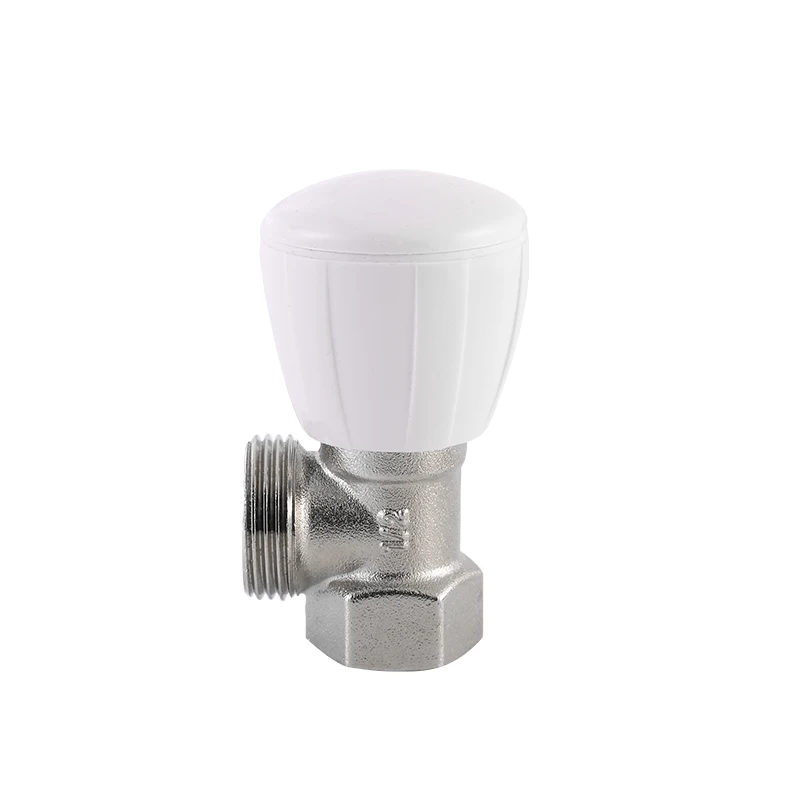 ATV&UTVModern Brass Nickel Plated Thermostatic Radiator Valve Apartment Water Heating Manual Control Angle Type Floor Heating Sy