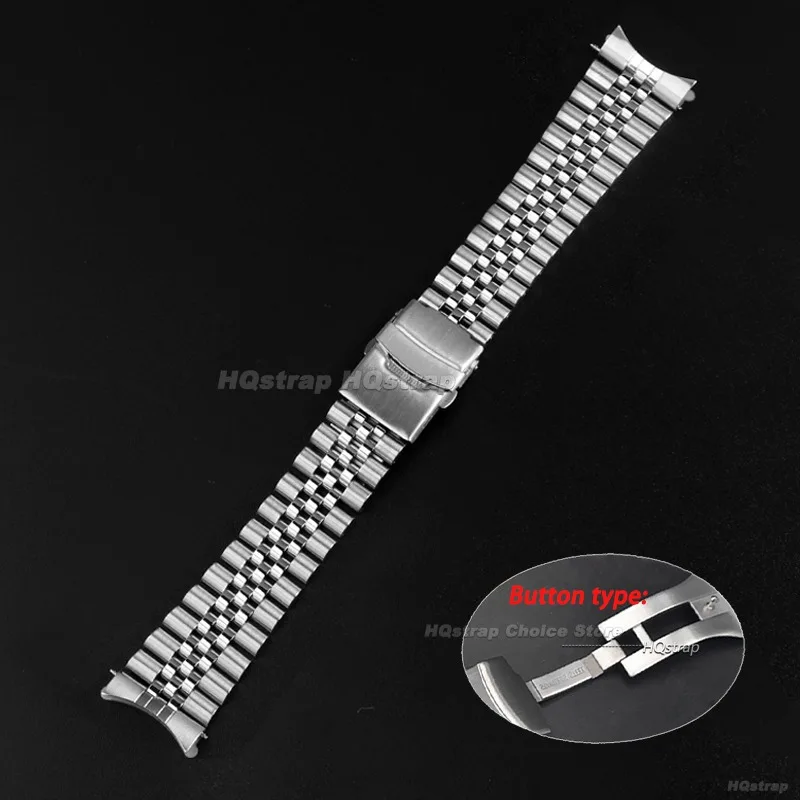 Für Seiko Uhrenarmband 22mm 20mm 18mm Armband für Jubilee Ersatzarmband gebogenes Ende Edelstahl Armband Zubehör