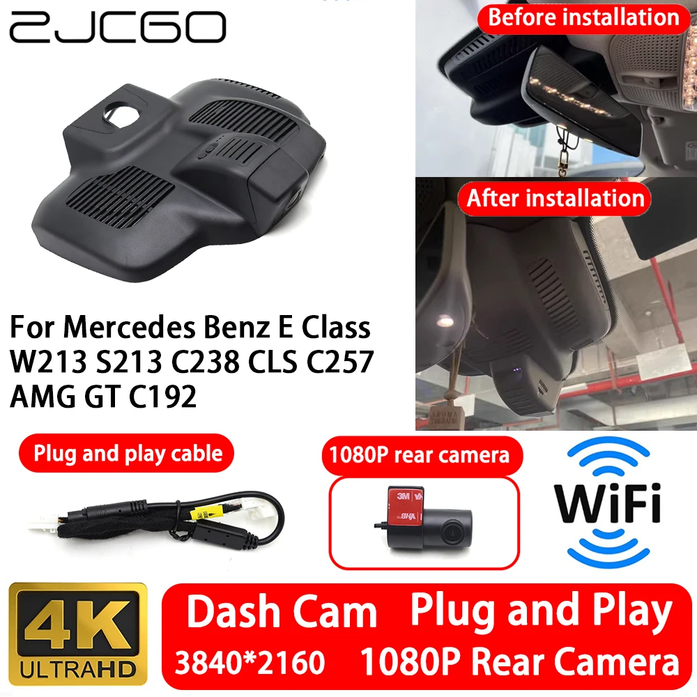 

for Mercedes Benz E Class W213 S213 C238 CLS C257 AMG GT C192 4K Front Rear Camera Dash Cam Wifi Plug and Play Video Recorde