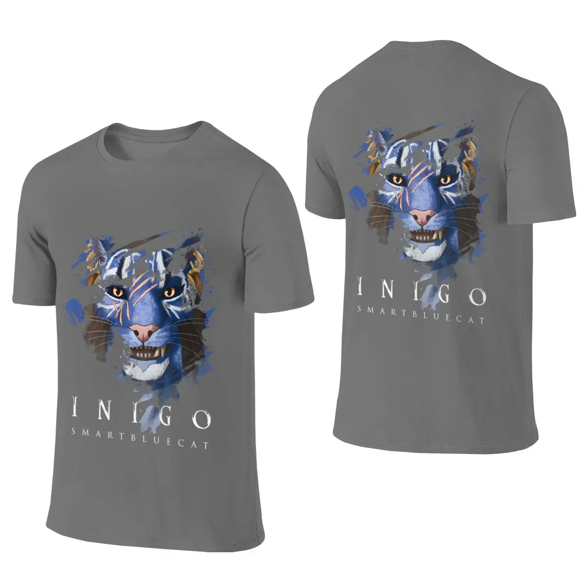 Inigo Up Close (for Darker Shades) Salt Style Reversible T-shirt Niche Sweet Cool Clean Surface Men's T-shirts