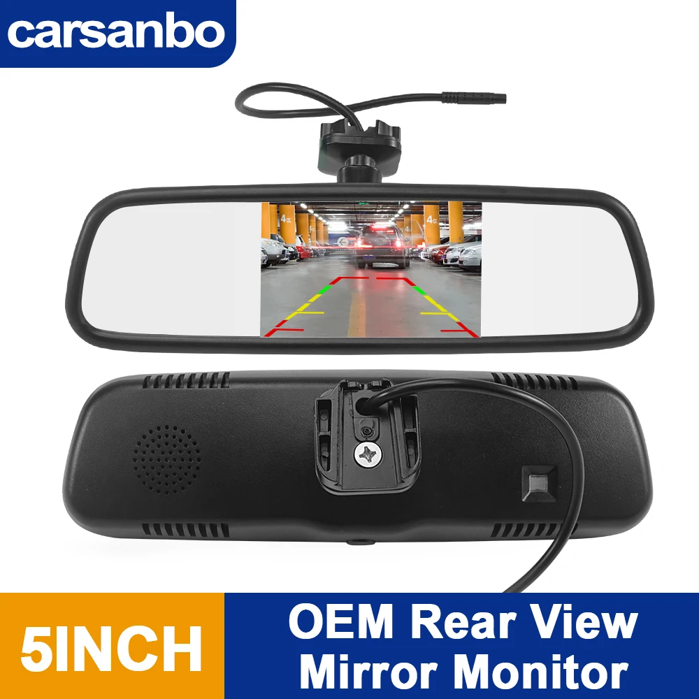

Carsanbo 5.1 Rearview Mirror Monitor Toyota Honda Benz Mitsubishi Etc Supports CVBS AHD 360 Degree Rotating OEM Driving Mirrors