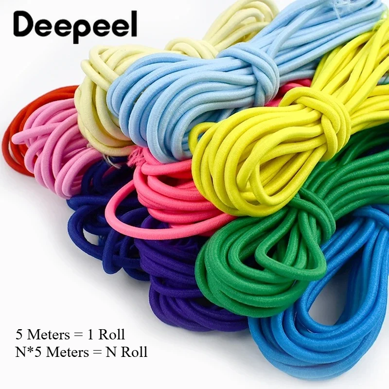 

5/10/20M 4mm Elastic Rope Colorful Rubber Bands for Sewing Pants Belt Clothing Drawstring Stretch Elastics Cord DIY Accessories