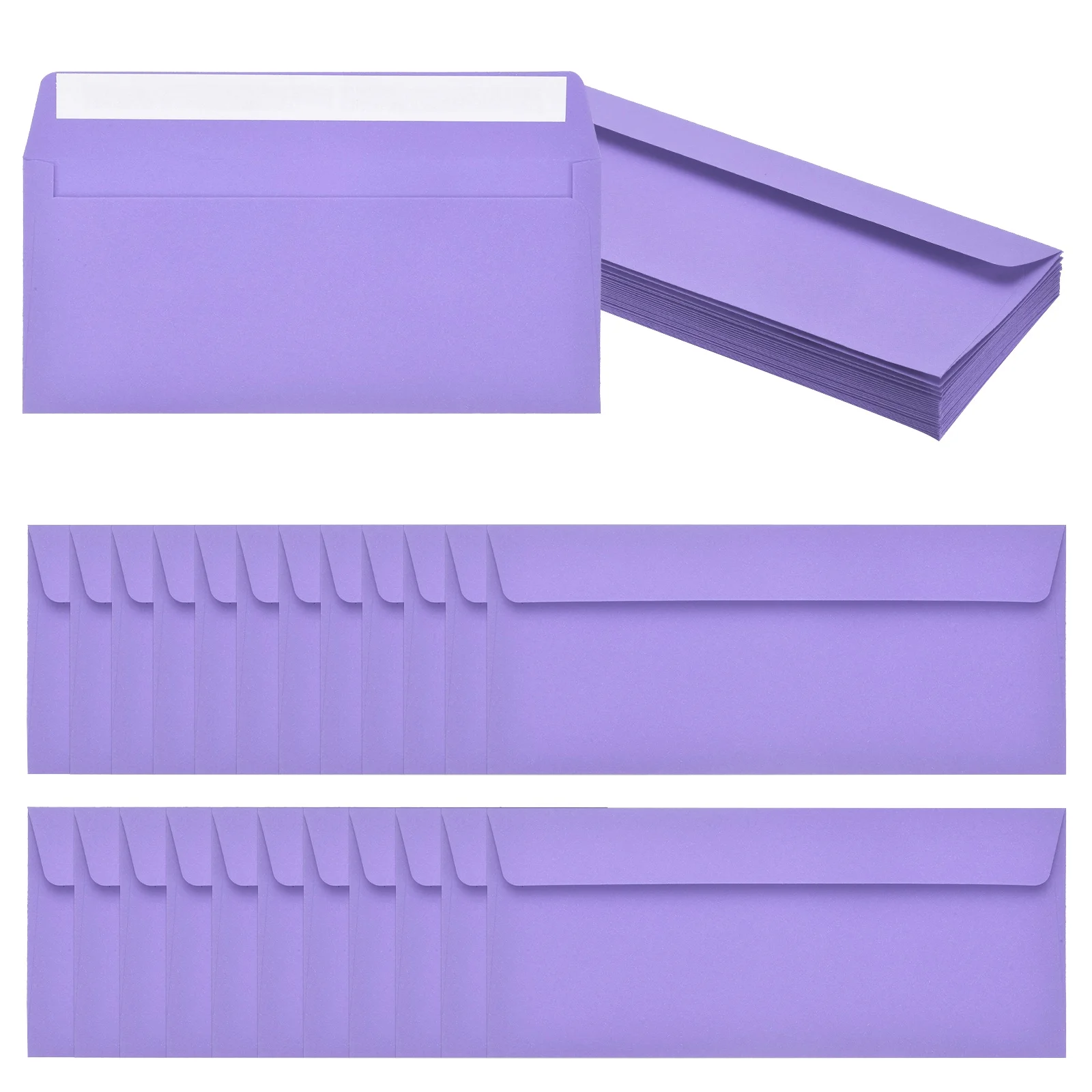 24Pcs 24.1cmx10.5cm Colored Self Seal Letter Size Paper Envelopes #10 Business Envelopes for Business Mailing Wedding Invitation