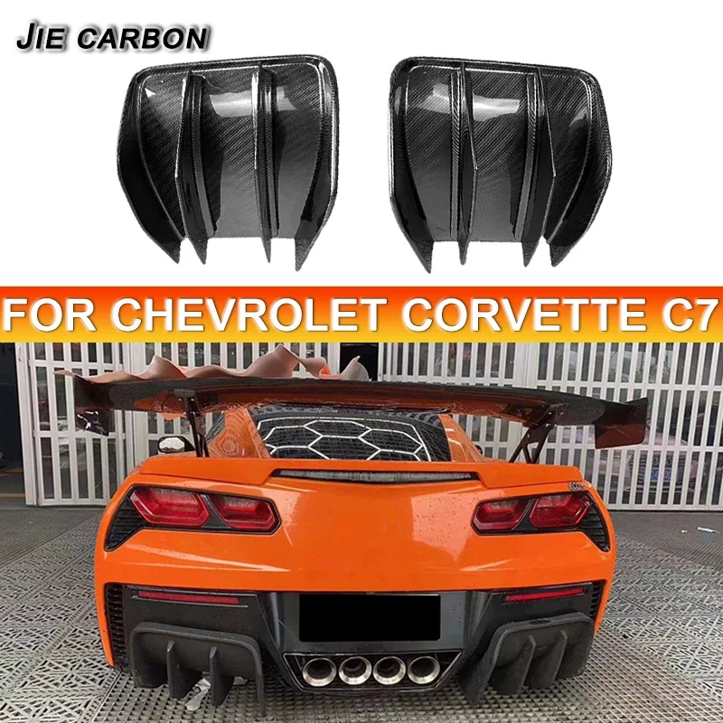 Carbon Fiber  Car Rear Bumper Lip Diffuser Diverter Fins Spoiler Duck Car Exterior Parts Chevrolet Corvette C7 2014-2019