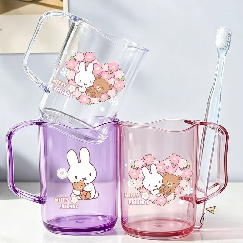 Cartoon Kawaii New Style Simple Fashion Drainable Wash Cup Household Use Resistant To Falling Toothbrush Cup Good Looks Miffy