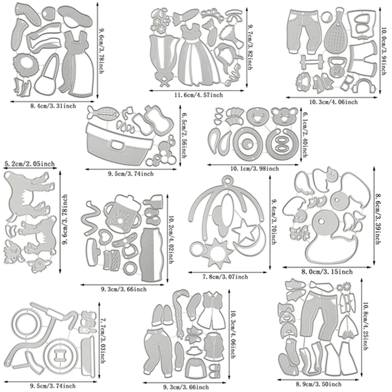 Clothing Craft Metal Cutting Dies Baby Stuff Cut Die Mold Decorations Scrapbook Paper Craft Knife Mould Blade Punch Stencils Die