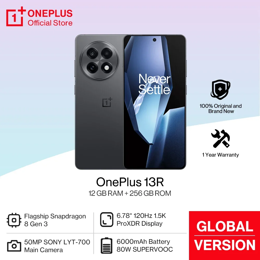 Глобальная версия смартфона OnePlus 13R Snapdragon 8 Gen 3 Дисплей 120 Гц Аккумулятор 6000 мАч 80 Вт SUPERVOOC Bluetooth 5.4 Глобальная версия смартфона OnePlus 13R Snapdragon 8 Gen 3 Дисплей 120 Гц Аккумулятор 6000 мАч 80 Вт SUPERVOOC Bluetooth 5.4