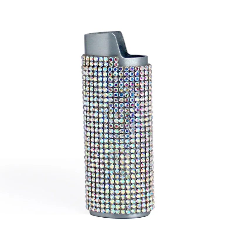 New Shiny Lighters Case Sleeve Holder For BIC Classic Size Lighter Bling Rhinestone Crystal Lighter Case Cover Sleeve