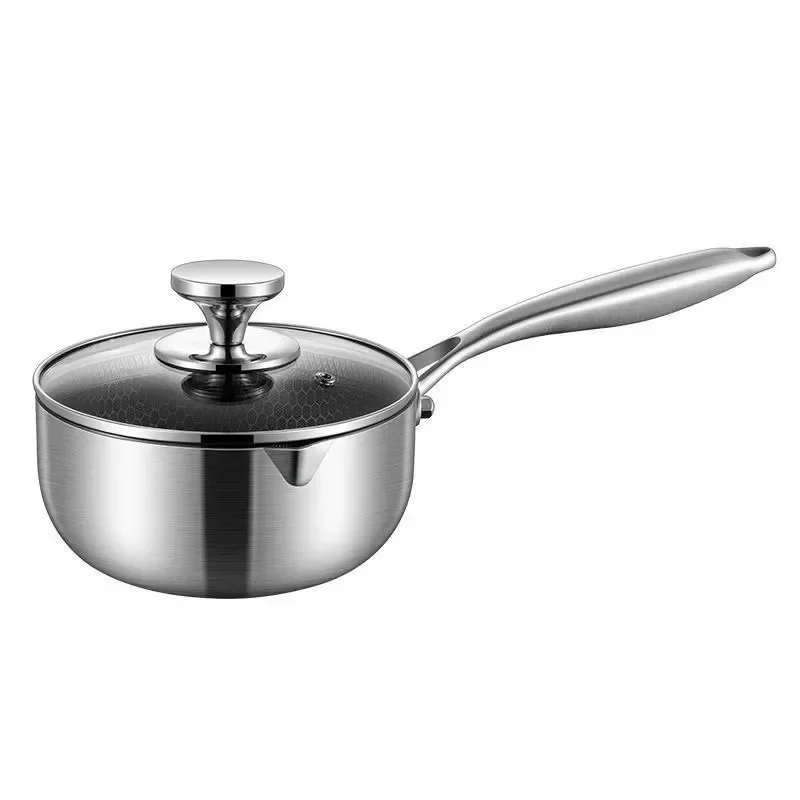

Thickened Milk Pot 316 Stainless Steel Honeycomb Non-stick Cooking and Frying Household Multi-functional Food Pot Small Saucepan