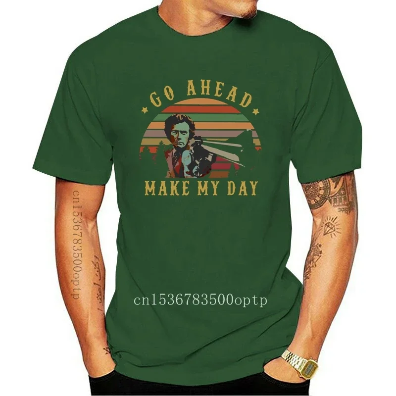 New Vintage Clint Eastwood Go Ahead Make My Day T-Shirt Black-Navy For Men-Women Superior Quality Tee Shirt