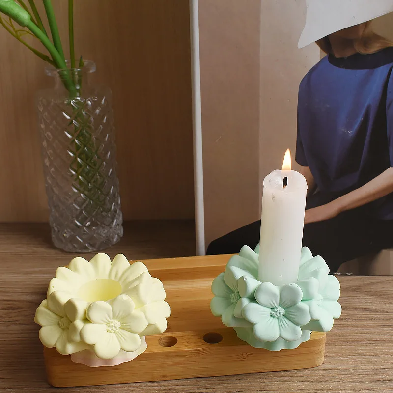 

Форма для подсвечника с вишневым цветком, подсвечник с цветком, силиконовая форма, гипсовая форма для подсвечника в форме цветка, форма для настольного декора