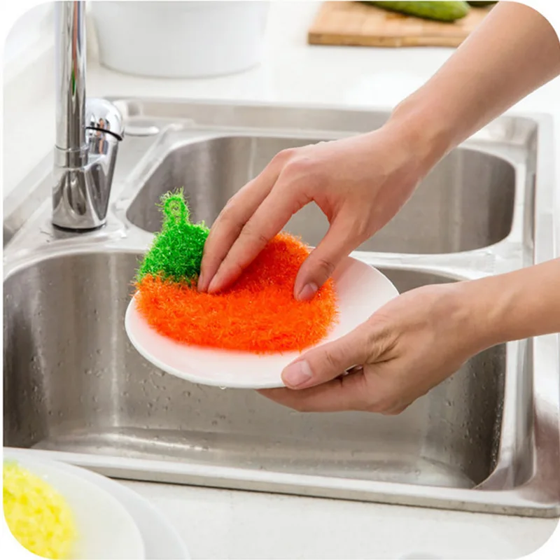 Strawberry Dishcloth Bowl Towels Scrubber Non-scratch Kitchen Pot Pan Cleaning Sponge Bowl Pan Washing Cloth Scouring Pads