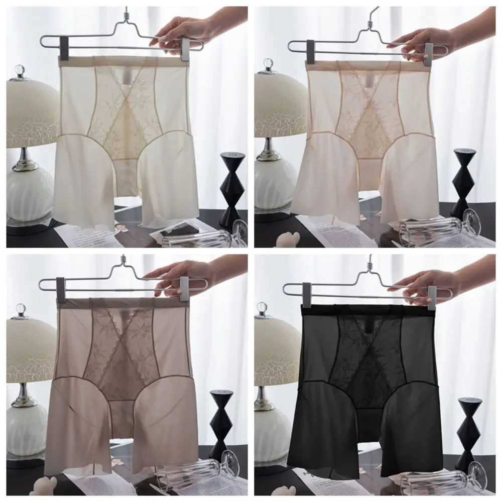 Mode Ultra-mince glace soie culottes taille haute Transparent bout à bout slips Shapers Shorts ventre contrôle sous-vêtements été