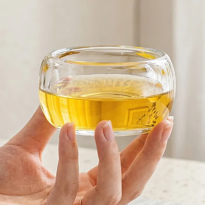 Verdickte Kristallglas-Teetasse 100ml Einzelne Premium-Gesundheitstasse für Zuhause, Büro und Teeseremonie als Geschenk – Detail 3