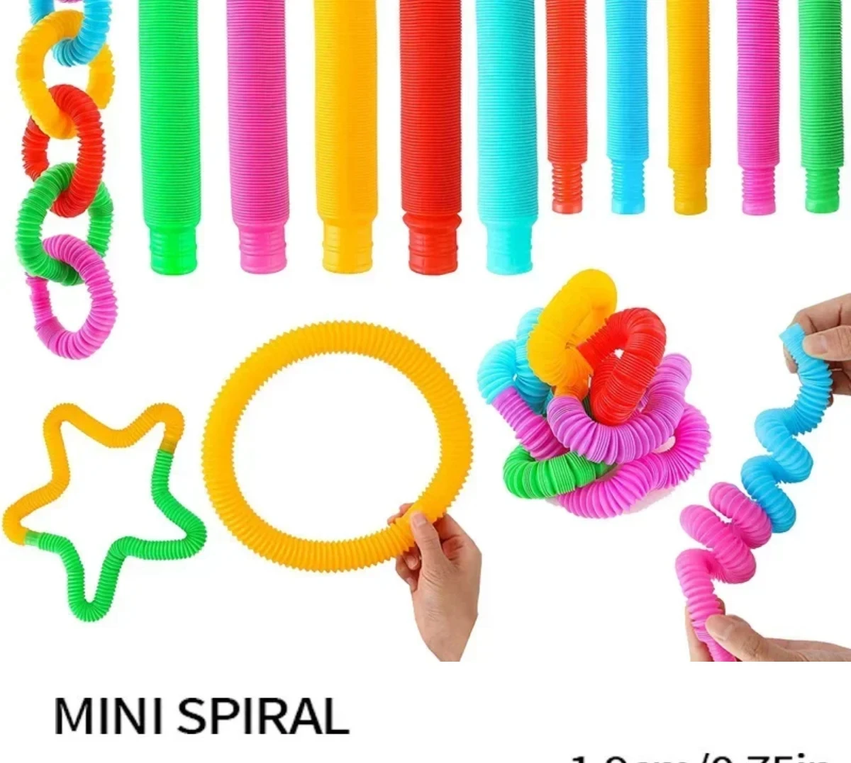 8 Pcs Pop Tubes Sensory Toys Fidget Pop Tube Stress Relief Decompression Finger Toy Telescopic Tube for Kids Teenager Gifts