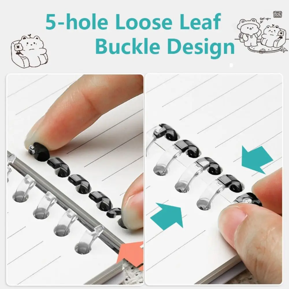 A5/B5 Loose Leaf Notebook High Quality Horizontal Line Cartoon Ring Binder Notepad Five-Hole Journal Planner Students Gift