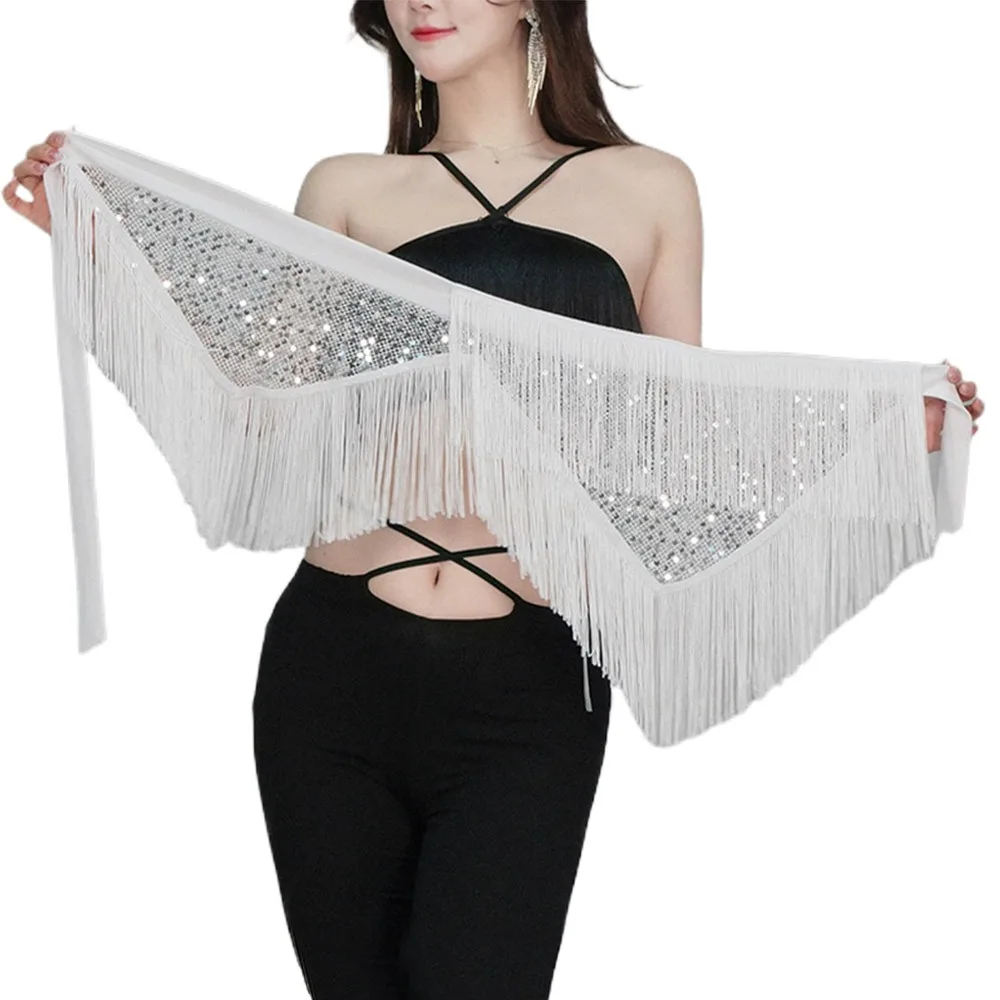 

Fashion Tassel Belly Dance Hip Scarf Sequins Bohemian Women Belt Skirt Dancer Skirt Show Costumes