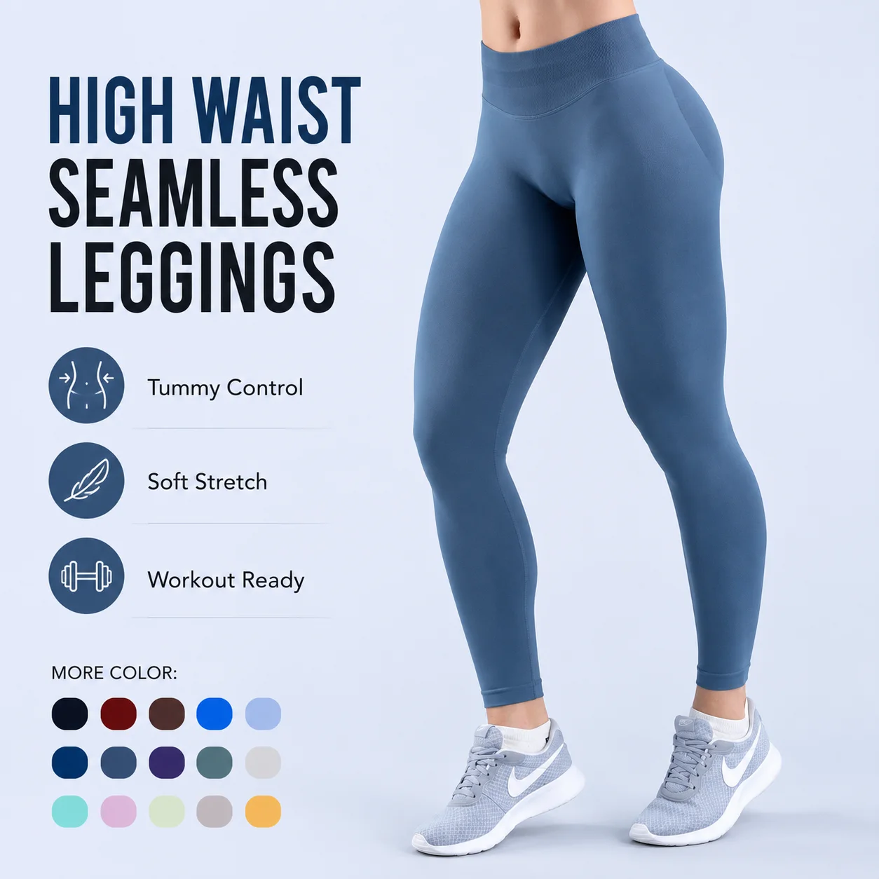 Women High Waist Seamless Yoga Leggings Butt Lift Tummy Control Stretch Workout Pants Fitness Gym Running Tights