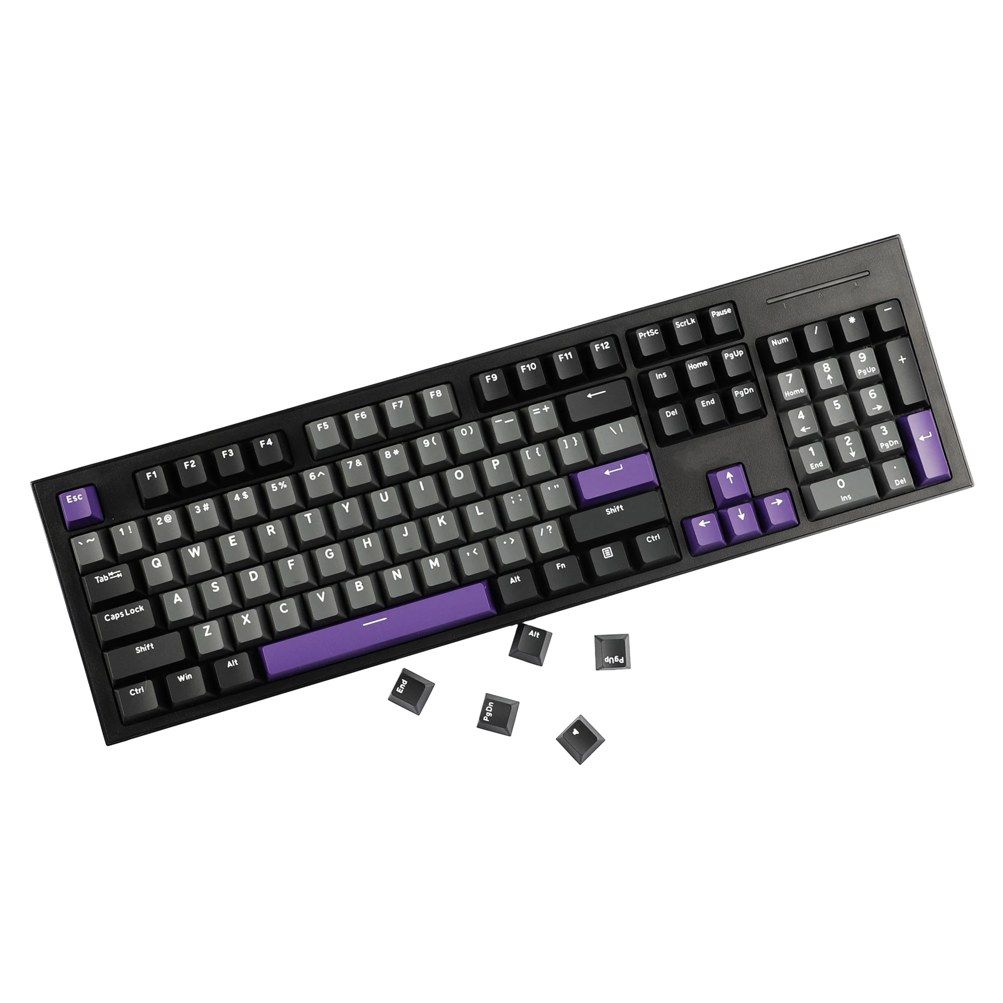 2027 New 124 Keys Phantom Double Shot PBT Cherry Profile Top Print Keycaps Suitable for 61/68/84/104/108 MX Mechanical Keyboards
