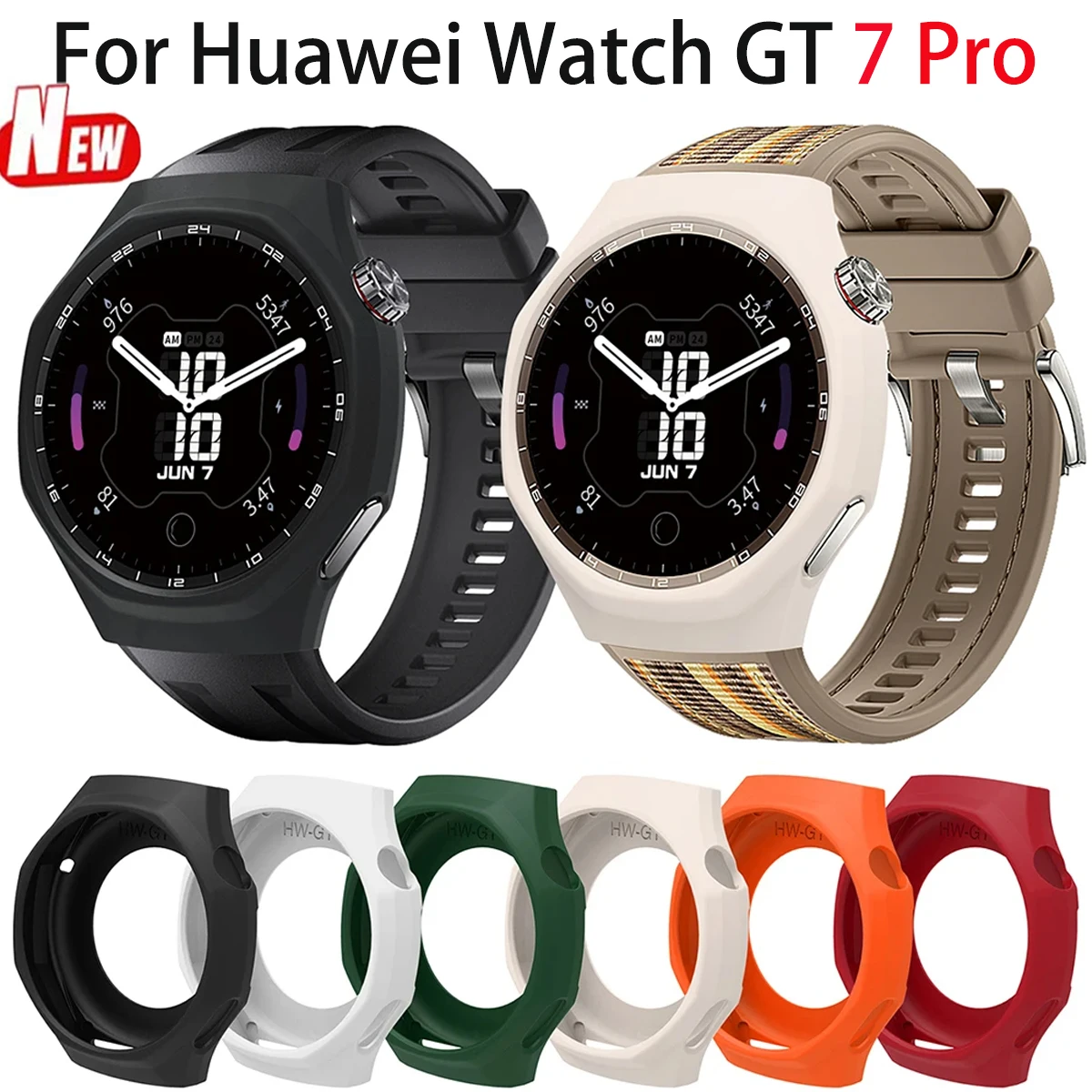 Soft Silicone Case for Huawei Watch GT7/6 Pro 46mm Anti Collision Protective Shell for Huawei Band GT7Pro Protective Accessories