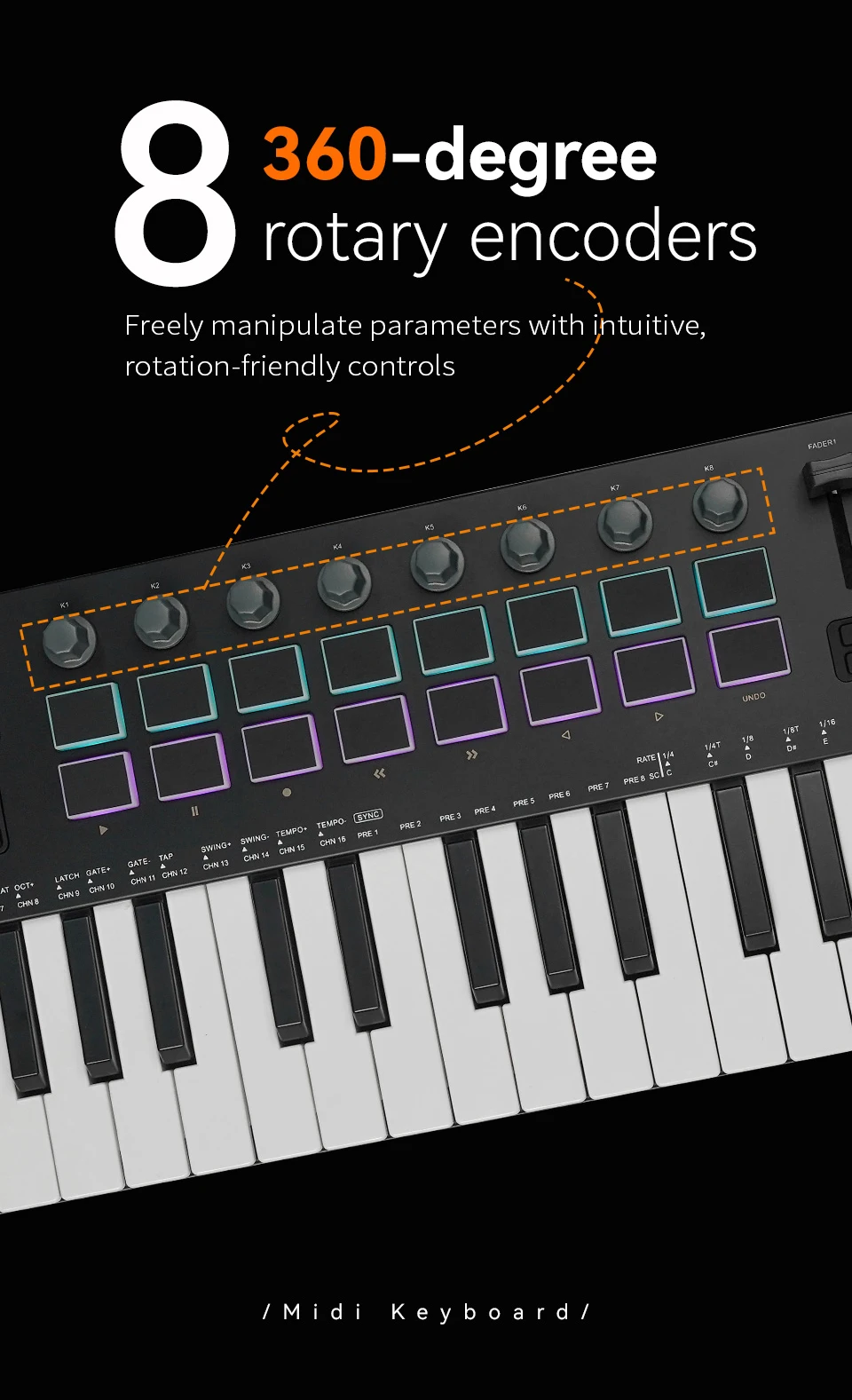 Available in Five Colors: Black and White, Pink, Black, White, and Red. M-VAVE SMK37PRO Professional MIDI Keyboard—37-Key Wireless Bluetooth Music Composition and Production Synthesizer