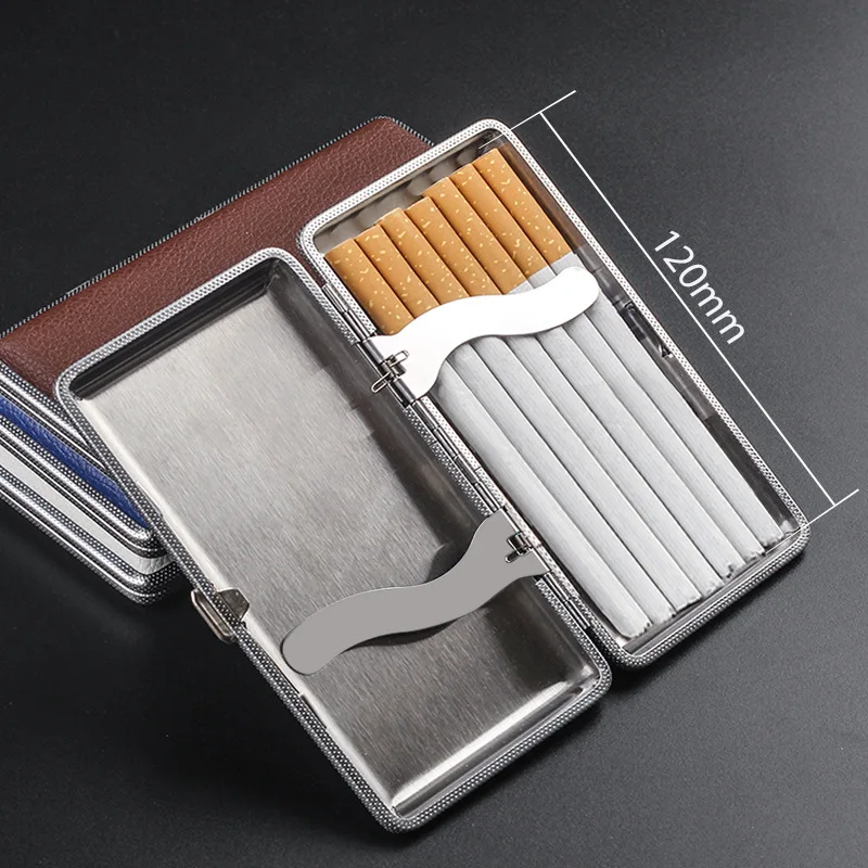 cigarette case for long cigarettes Extra Long Cigarette Case Box Holder PU Leather Men's 120mm Rolling  Cigarette Cigar Case Portable cigarette box