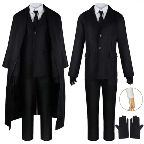 Dazai Cosplay Costume Black Trench Jacket Pants Gloves bandage Dazai Osamu Outfits Uniform Halloween Kostum For Anime Comic Con