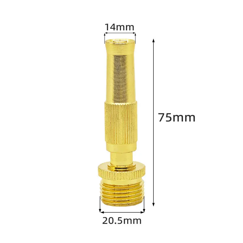 10pcs Gold Aluminum 4 Part External Thread Spray Nozzle For Garden Irrigation Car Washing Watering Hose Connector Accessories