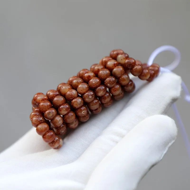 7Mm Pink Skin Jade And Moon Bodhi Garlic-Shaped Intestines, Large Intestine