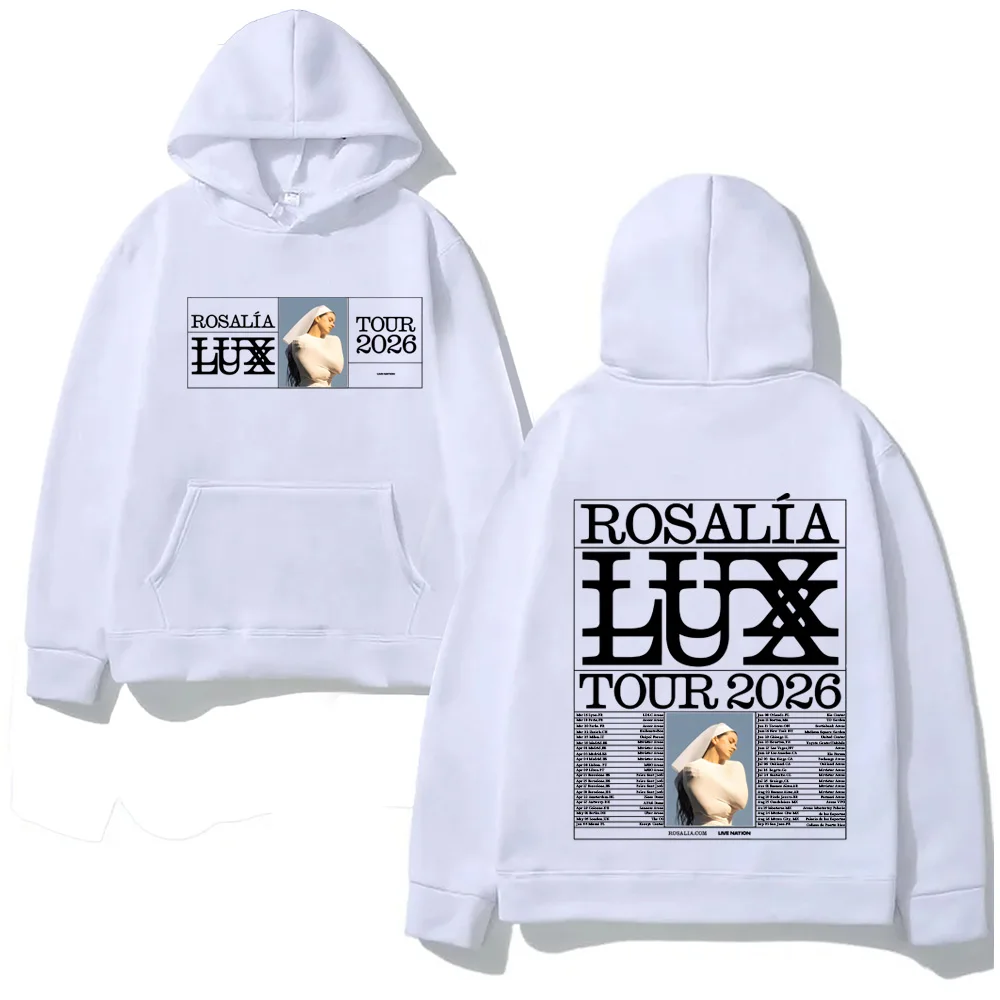 

ROSALIA LUX Tour 2026 Толстовка с капюшоном ROSAL 3% с карманным флисом Удобная толстовка Одежда в стиле панк Harajuku Высококачественные пуловеры