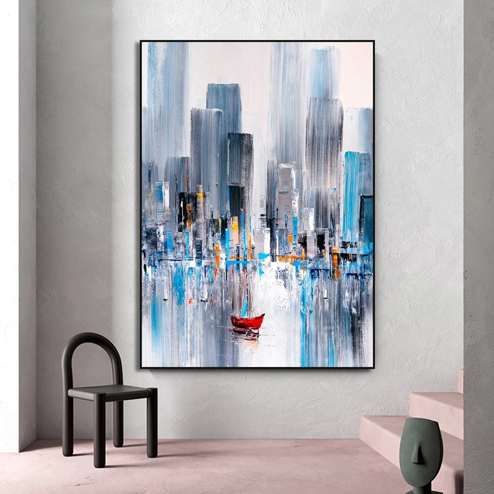 1pc  frameless Canvas Painting Vintage Sail Boat Sailing Landscape Poster Canvas Printing Vintage Ocean Sailboat Wall Art Pictur